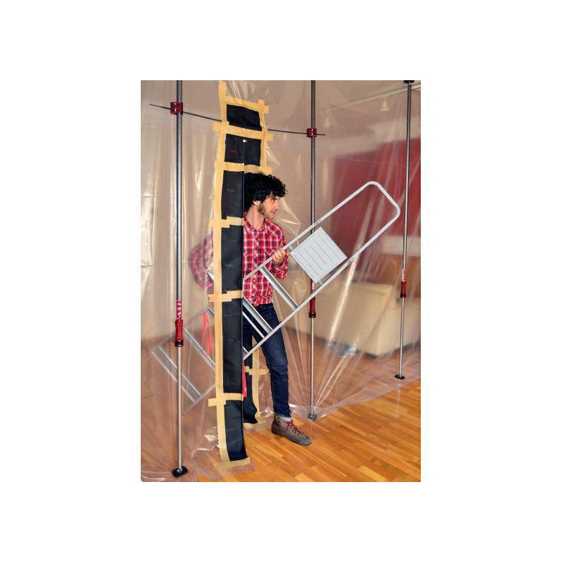 P34110 Magnetyczna kurtyna przeciwpyłowa zestaw : 1 kurtyna z zamkiem magnetycnzym, 2 zaciski uniwerslane, 4 belki nośne - PIHER