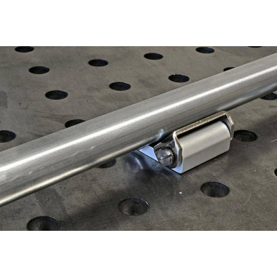 Pryzma do rur z prętem mocującym 22 mm gwint M8M6, stal ocynkowana, do stołu spawalniczego - PIHER P19112