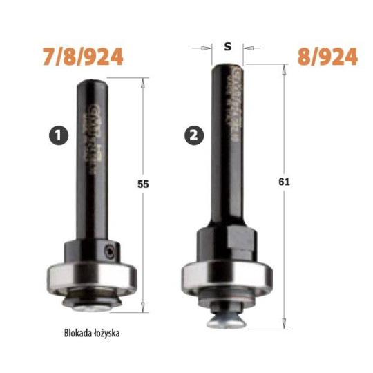 Trzpień bez łożyska i bez  blokady