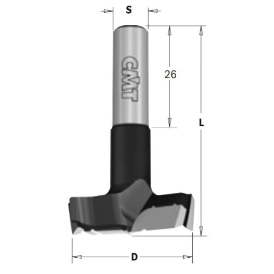 369.150.41 Wiertło Puszkowe XTREME D-15 L-70 S-10x26 Z2+2 z łamaczem wi&oacute;ra RH CMT