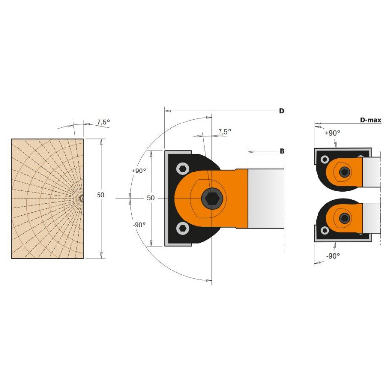 694.017.35 Głowica D-160 I-50 F-35 Z2 regulowana co 7,5` CMT