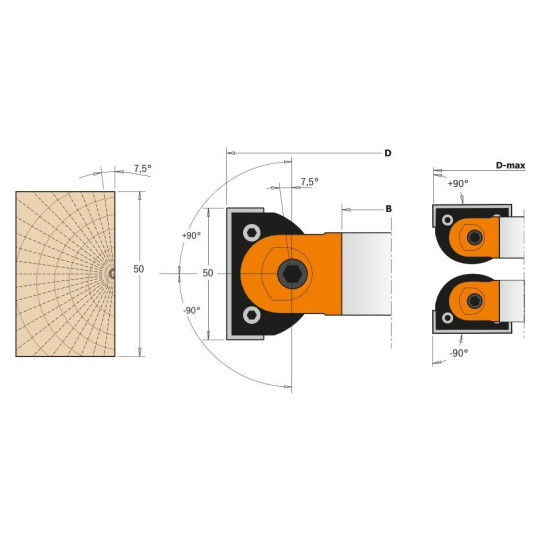 694.017.35 Głowica D-160 I-50 F-35 Z2 regulowana co 7,5` CMT