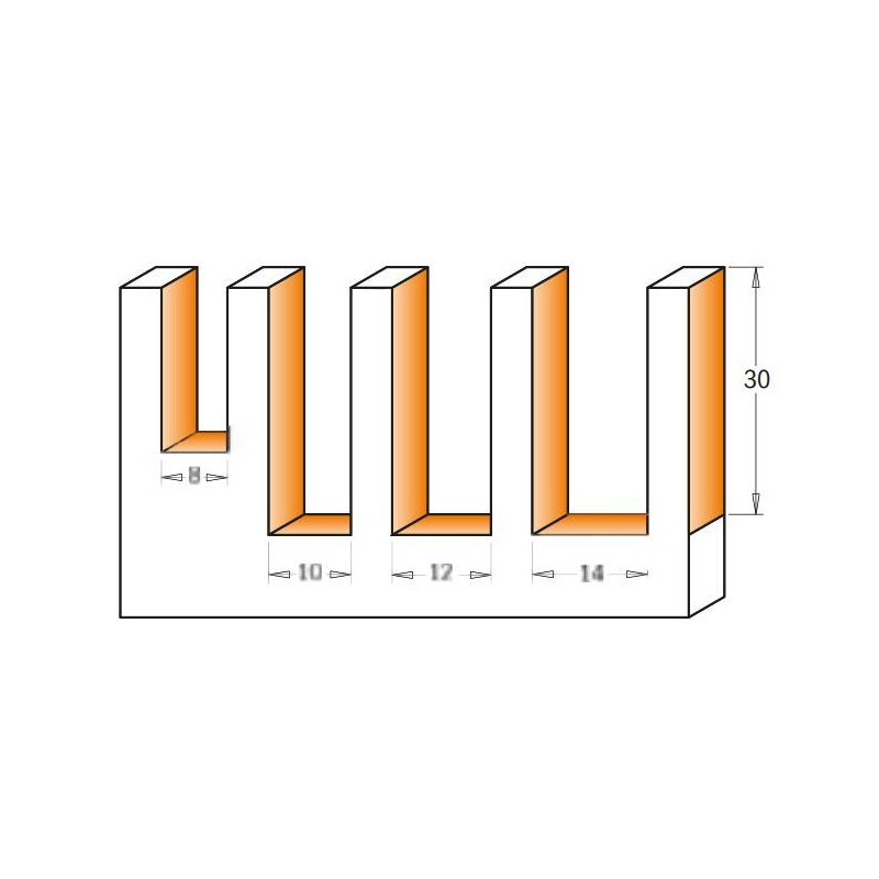 600.005.01 Zestaw frez&oacute;w płytki wymienne S-8 CMT