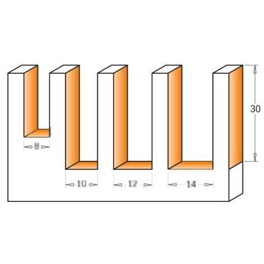 600.005.01 Zestaw frez&oacute;w płytki wymienne S-8 CMT