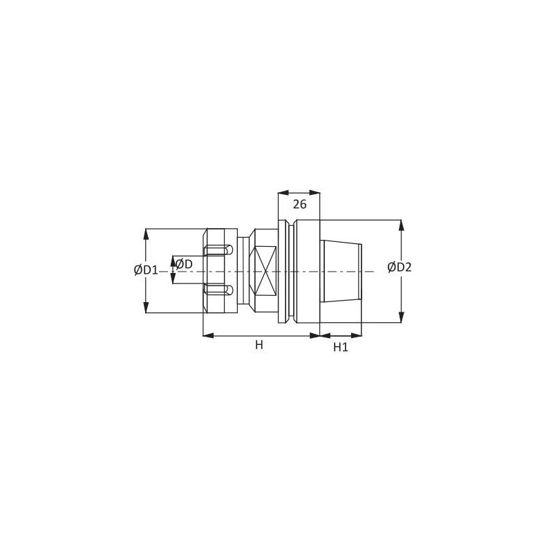 H6FPSX25 Uchwyt HSK63F CMT