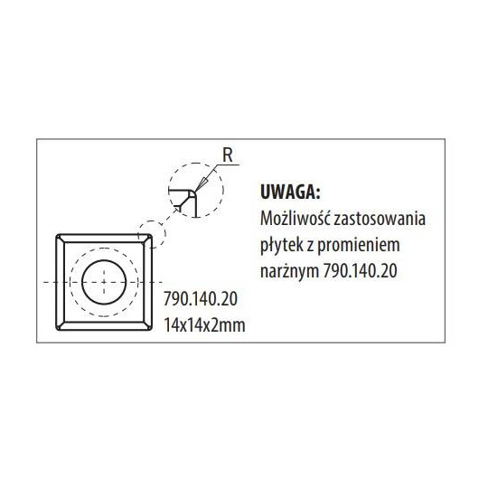 663.501.11 Frez do płaszczyzn D-50 I-25,4L-63,5 S-12,7 Z-3+3 na płytki wymienne - CMT