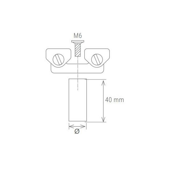Pryzma do rur z prętem mocującym 28 mm gwint M8M6, stal ocynkowana, do stołu spawalniczego - PIHER P19113