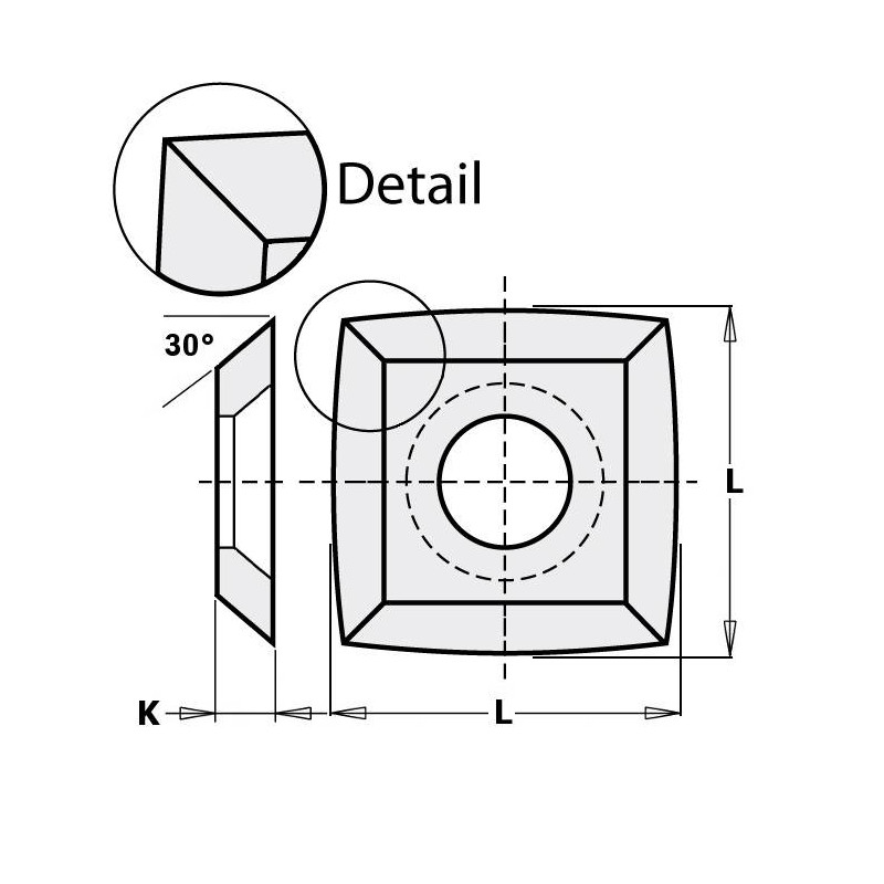 100791 Płytka HM 15,0x15,0x2,5 mm MG18 d-6,2 30R-150 ITA TOOLS