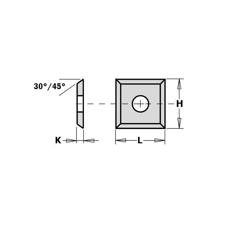 105104 Płytka HM 10,5x10,5x1,5 mm HC05 d-4,035 ITA TOOLS
