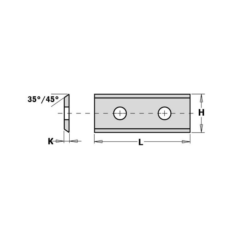 660122 Płytka HM 60,0x12,0x1,5 mm MG18 a-26,0452 otw. ITA TOOLS