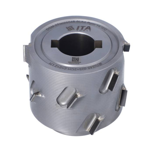 DGM.070025048.0LA4 Głowica DIA D-70 I-48 d-25+2CH LN Z-2+2 (12) H-4,5 LH bez podfr. + kołnierz Hebrock ITA TOOLS