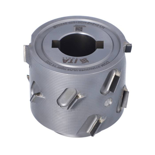 DGM.070025048.0LA4 Głowica DIA D-70 I-48 d-25+2CH LN Z-2+2 (12) H-4,5 LH bez podfr. + kołnierz Hebrock ITA TOOLS