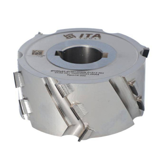 DGM.100030043.0RA4 Głowica DIA D-100 I-43 d-30+2CH Z-3+3 (15) H-4,5 RH bez podfrezowania ITA TOOLS