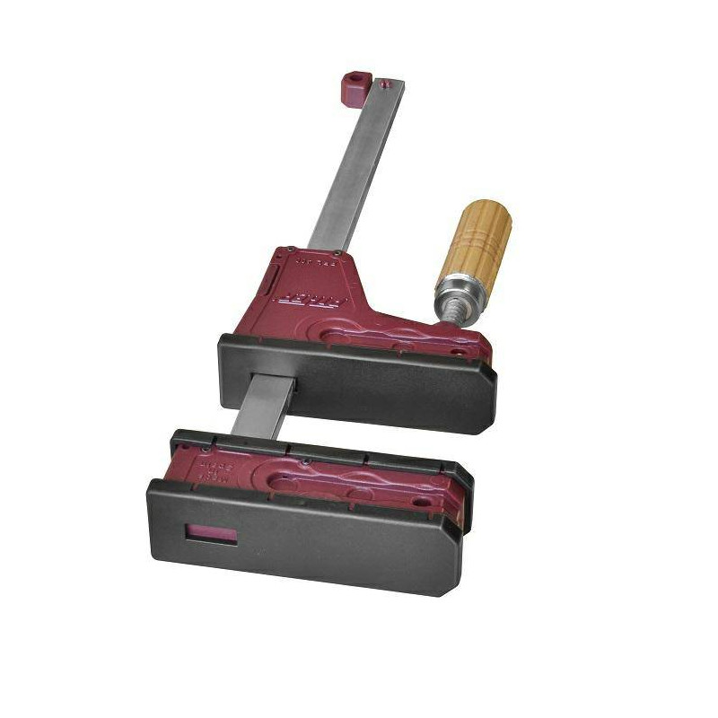 P02660 Ścisk pełnopowierzchniowy PRL-60 c max. siła nacisku 400 kg , ramię 8 cm, szyna 18x7mm, rękojeść drewniana PIHER