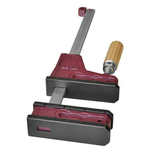 P02680 Ścisk pełnopowierzchniowy PRL-80 c max. siła nacisku 400 kg , ramię 8 cm, szyna 18x7mm, rękojeść drewniana PIHER