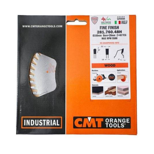 281.760.48H Piła tarcza chromowana wyciszona z zębem typu trapez - prosty CMT