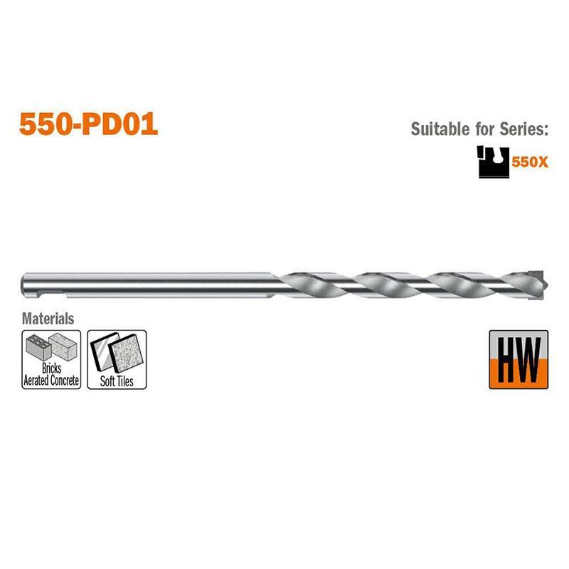Wiertło HM D:7 L:125 mm Cegła, Beton CMT 550-PD01 Wiertło HM D:7 L:125 mm Cegła, Beton CMT 550-PD01