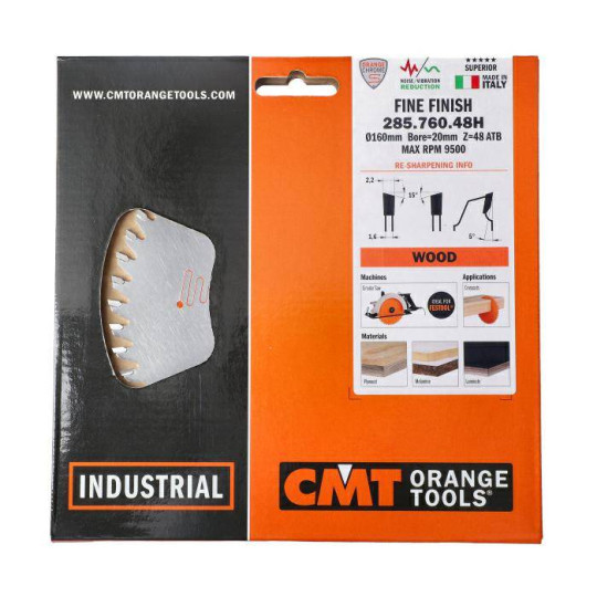 285.760.48H Piła tarcza HM D160 F20 Z48 2,2/1,6 ATB CMT