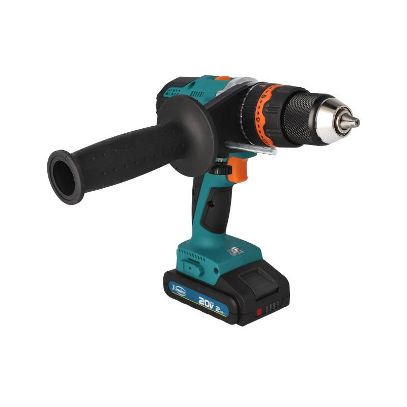 ATB80P Wiertarko-wkrętarka udarowa 20V + 2 szt bateria 2.0 Ah VIRUTEX