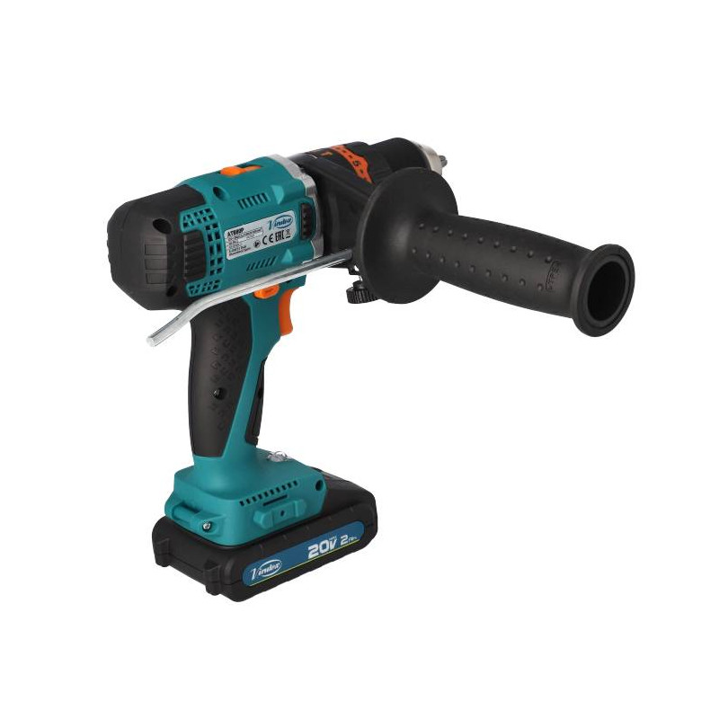 ATB80P Wiertarko-wkrętarka udarowa 20V + 2 szt bateria 2.0 Ah VIRUTEX