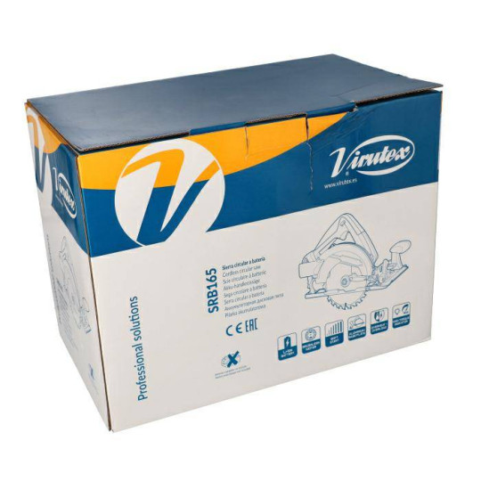 SRB165 Pilarka akumulatorowa 20V Silnik bezszczotkowy wym tarcz. 165/20mm 4800 RPM bez akumlatora VIRUTEX