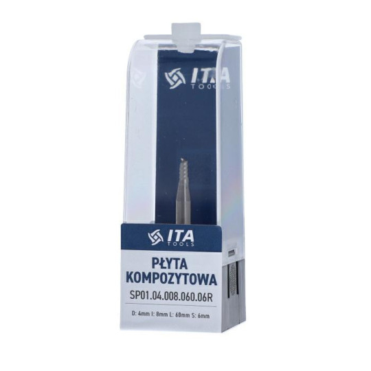 Frez VHM Z1 D:4 I:8 L:60 S:6 RH wyk. pozytyw aluminium i tworzywa sztuczne ITA TOOLS SP01.04.008.060.06RE Frez VHM Z1 D:4 I:8 L:60 S:6 RH wyk. pozytyw aluminium i tworzywa sztuczne ITA TOOLS SP01.04.008.060.06RE