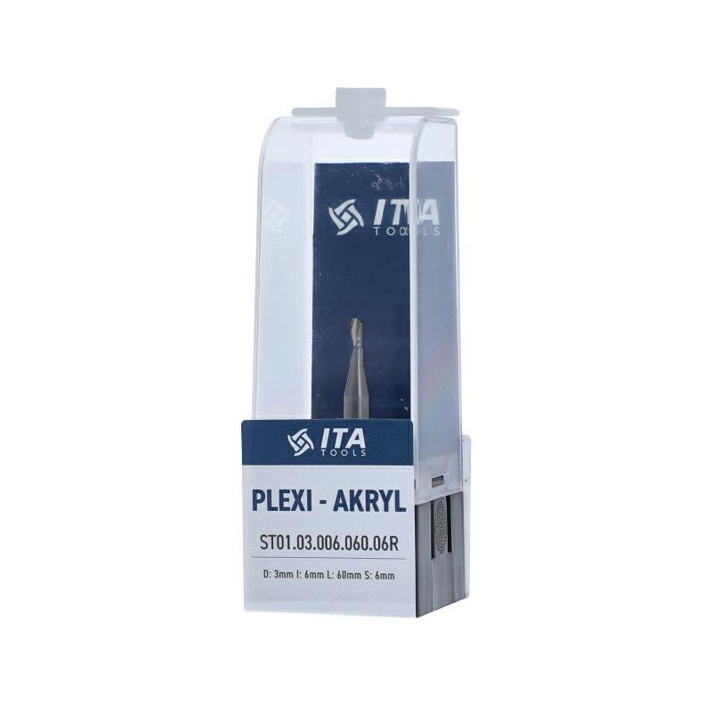 Frez VHM Z1 D:3 I:06 L:60 S:6 RH wyk. pozytyw plexi ITA TOOLS ST01.03.006.060.06RE