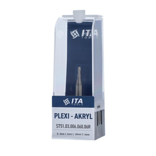 Frez VHM Z1 D:3 I:06 L:60 S:6 RH wyk. negatyw plexi ITA TOOLS ST51.03.006.060.06RE