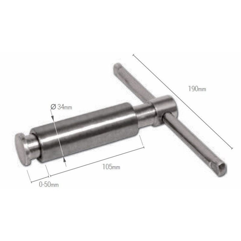 Sztyft dociskowy 105x34 mm do wspawania, rękojeść T - PIHER P94330