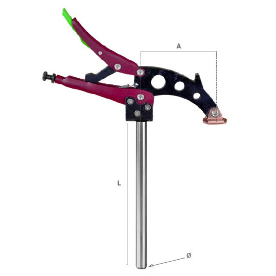 Samoregulowany docisk 16x220 do stoł&oacute;w spawalniczych TGA100 - PIHER P53122