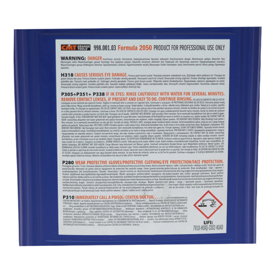 Płyn do czyszczenia pił, frez&oacute;w i narzędzi stolarskich 5l Formula 2050 CMT 998.001.01