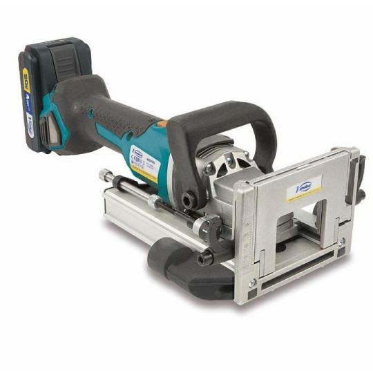 Lamelownica akumlatorowa 20V 7000RPM rozm. tarczy 100x22x4mm max gł frez.20mm aku. 4ah x2, zasilacz, walizka VIRTUEX ABB311.SET