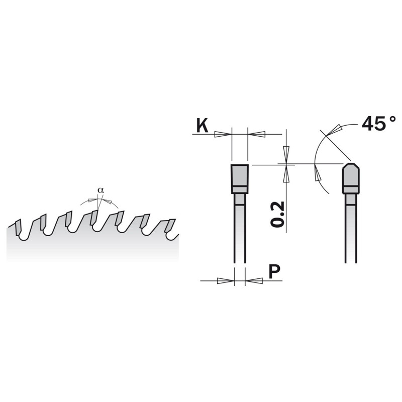 Piła chromowana wyciszona z zębem typu trapez – prosty Piła chromowana wyciszona z zębem typu trapez – prosty
