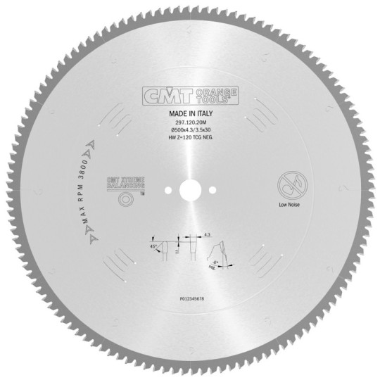 297.120.20M Piła tarcza HM D-500 F-30 Z-120 K/P-4,0/3,2 TCG -6NEG CMT
