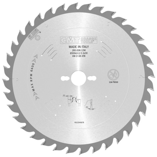 285.036.12M Piła tarcza do cięcia poprzecznego i wzdłużnego CMT