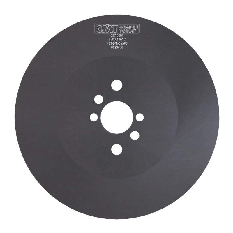 227.200P Piła tarcza HSS (nieostrzona) D200 F32 K1,8 Powłoka VAPO PH: 2/8/45 + 2/9/50 + 2/11/63 CMT