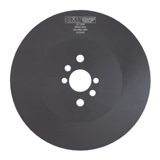 227.200P Piła tarcza HSS (nieostrzona) D200 F32 K1,8 Powłoka VAPO PH: 2/8/45 + 2/9/50 + 2/11/63 CMT