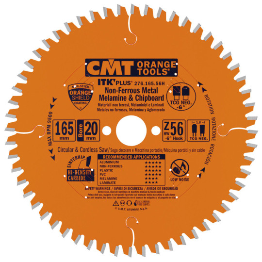 276.165.56H Piła tarcza ITK D165 B20(15,87) Z56 2/6/32 1,8/1,2 CMT