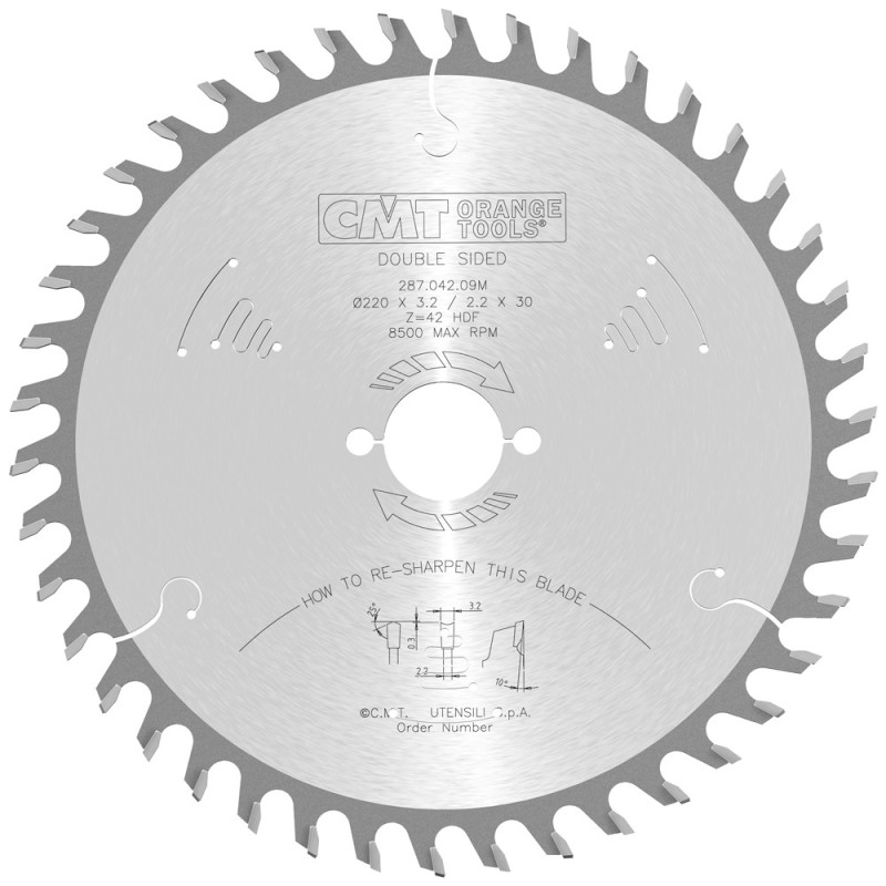 287.042.09M Piła tarcza do materiałów dwustronnie laminowanych CMT