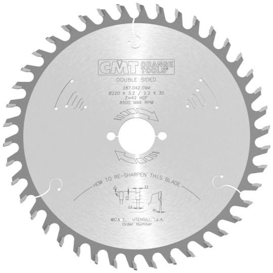287.042.09M Piła tarcza do materiałów dwustronnie laminowanych CMT
