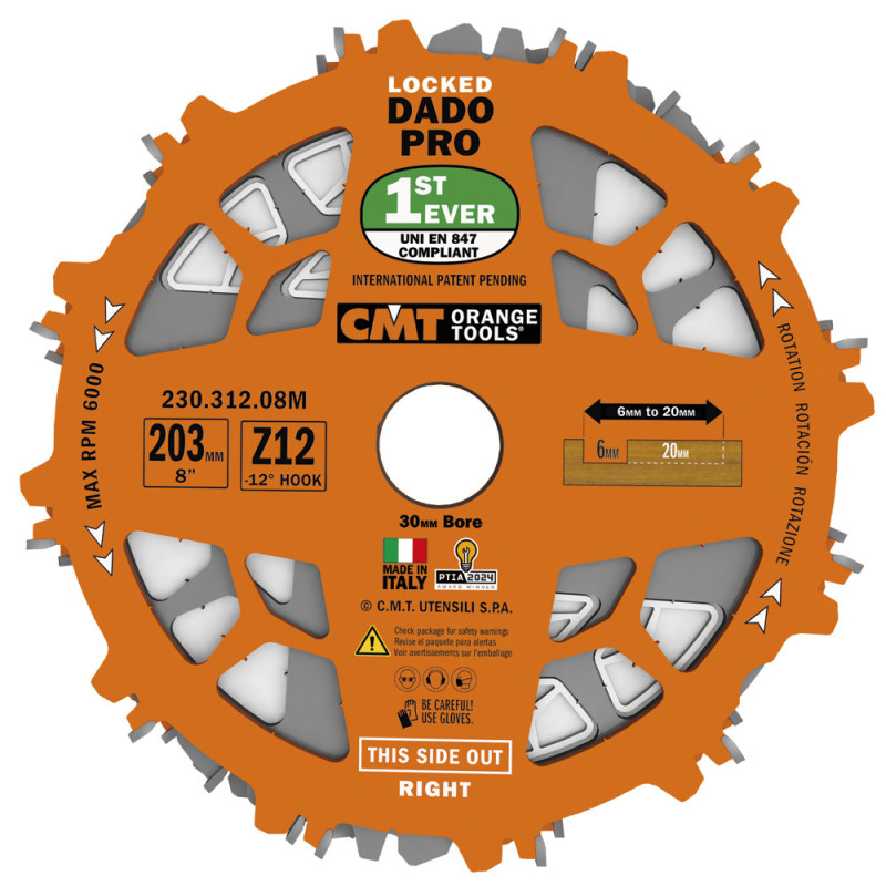 230.312.08M Piła tarcza HW D203 F30 Z12 FTG+ATB PTFE CMT
