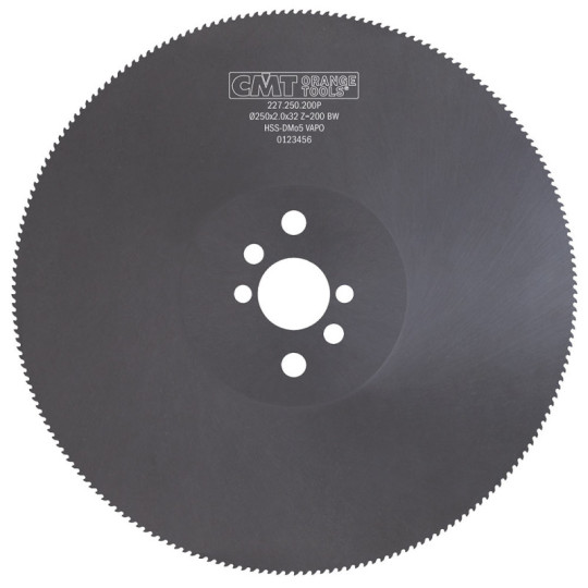 227.250.200P Piła tarcza HSS D250 F32 Z200 K2,0 BW T4 Powłoka VAPO PH: 2/8/45 + 2/9/50 + 2/11/63 CMT