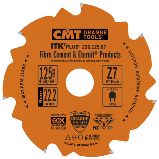 236.125.07 Piła tarcza DIA D-125 F-22,23 Z-7 K-2,0/1,4 CMT