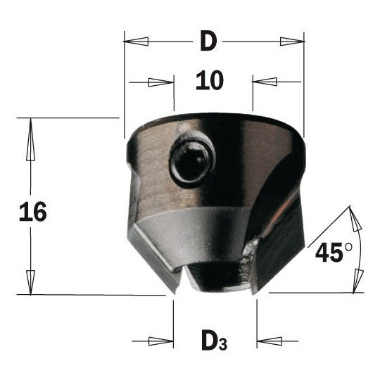 Pogłębiacz do wierteł z 2 spiralami Pogłębiacz do wierteł z 2 spiralami