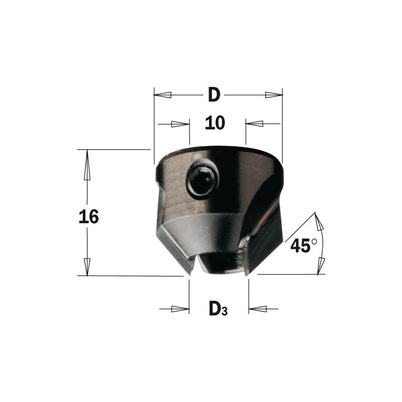 Pogłębiacz do wierteł z 2 spiralami Pogłębiacz do wierteł z 2 spiralami