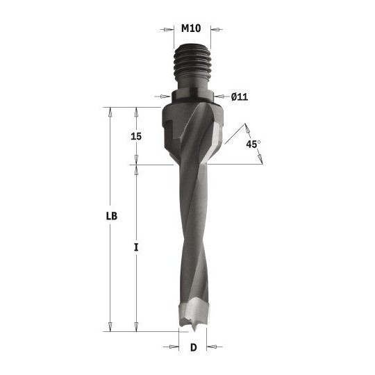 Wiertło nieprzelotowe z gwintem