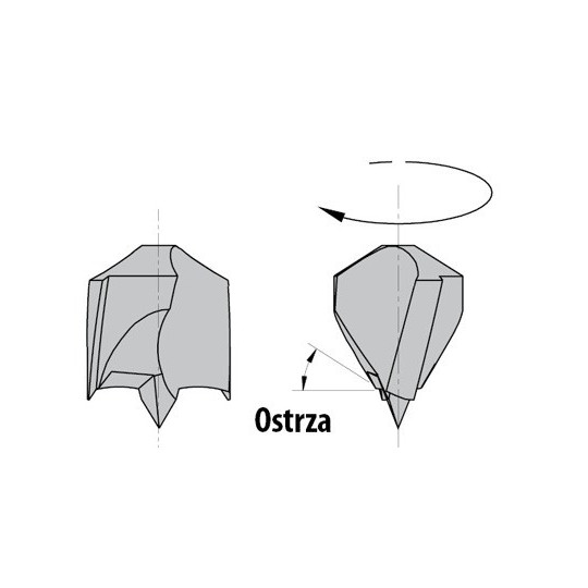 Wiertło nieprzelotowe długie z pogłębiaczem 