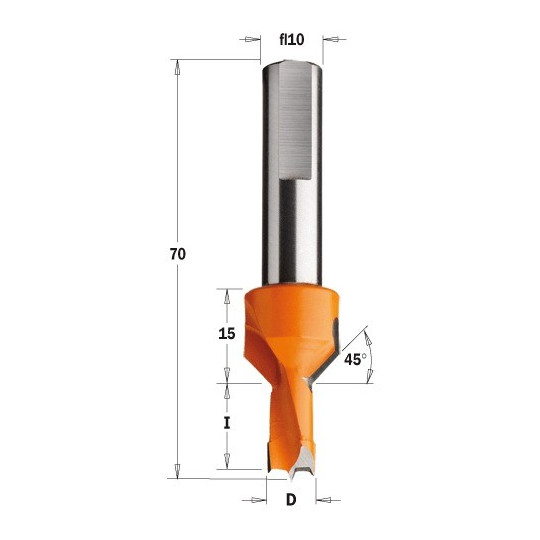 Wiertło nieprzelotowe długie z pogłębiaczem 