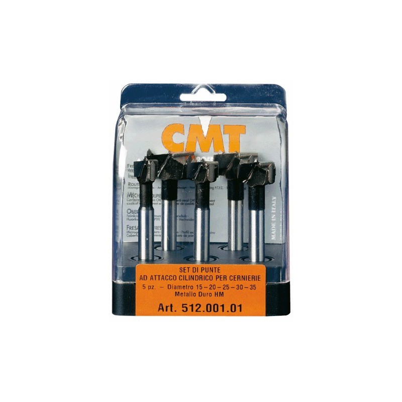 Zestaw 5 wierteł puszkowych z cylindrycznym uchwytem Zestaw 5 wierteł puszkowych z cylindrycznym uchwytem