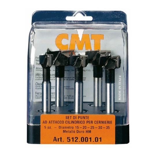 Zestaw 5 wierteł puszkowych z cylindrycznym uchwytem Zestaw 5 wierteł puszkowych z cylindrycznym uchwytem